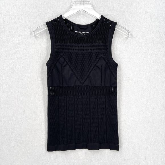 ATHLETA DEREK LAM Soho Seamless Muscle Tank Womens Small Black Perforated Knit - Picture 2 of 11
